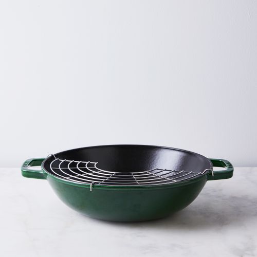 Staub 12 Cast-Iron Enameled Perfect Pan, Grenadine, 4.5 Qt