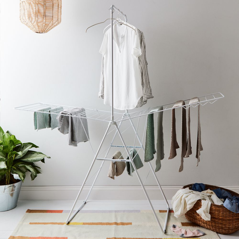 Collapsible Wall Mounted Clothes Drying Rack With 7 Drying Rails