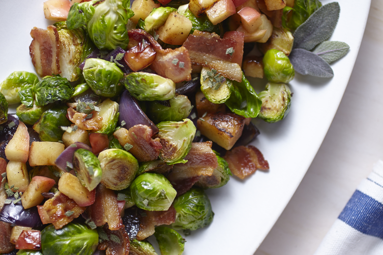 Brussels Sprouts with Honeycrisp Apples