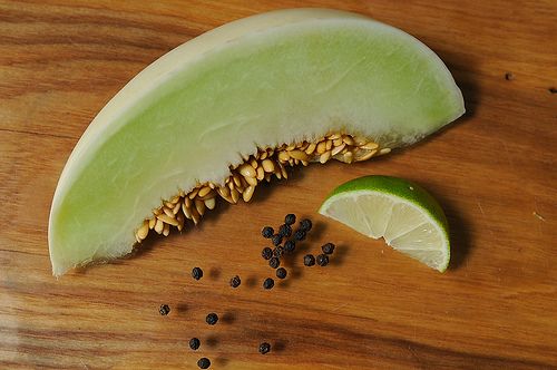 Fresh Honeydew Sorbet with Lime and Black Pepper