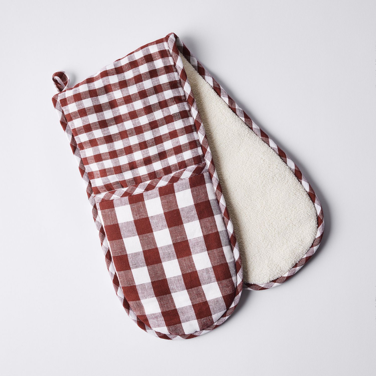 Food52 Gingham Double Oven Mitt, Linen, 4 Colors, Exclusive on Food52