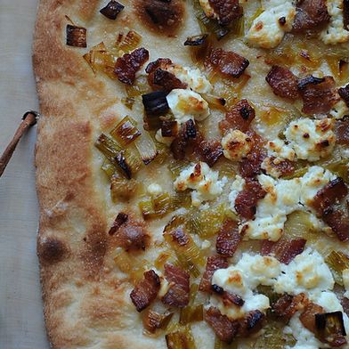 Leek, Bacon and Goat Cheese Pizza