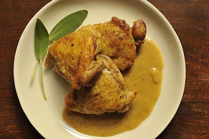 Chicken with Creamy Dijon Mustard Cognac Sauce