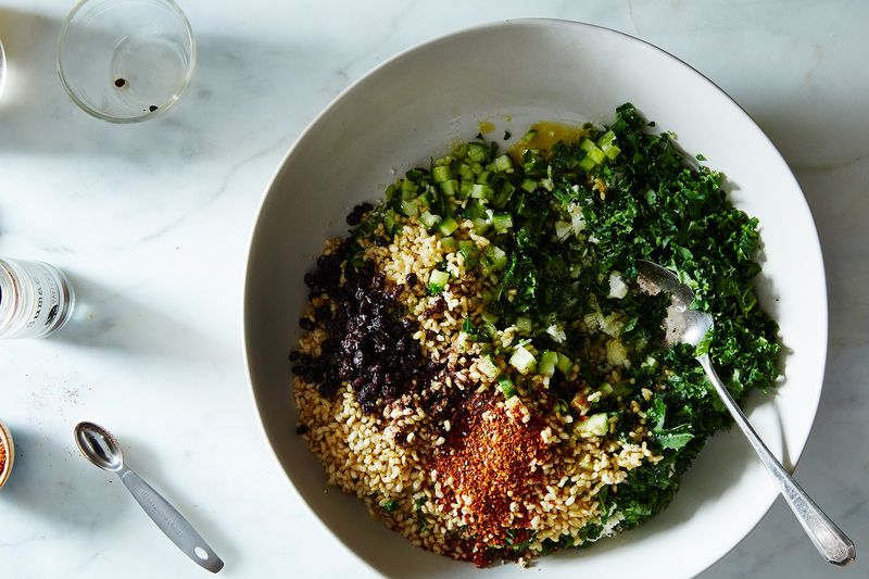 610261c4 7a23 4bd9 bcdc f361ee88b347  2015 1015 genius crispy brown rice salad kabbouleh with kale james ransom 181 This Crispy Rice Salad Recipe Will Blow Your Mind