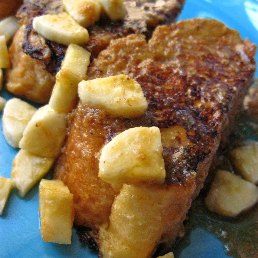 buttermilk french toast with jay's peanut butter maple syrup