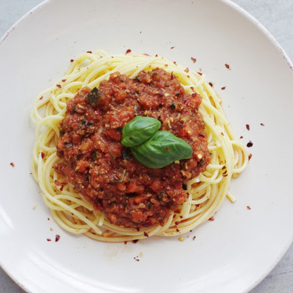 the vegetarian version of ‘the authentic’ pasta bolognese!