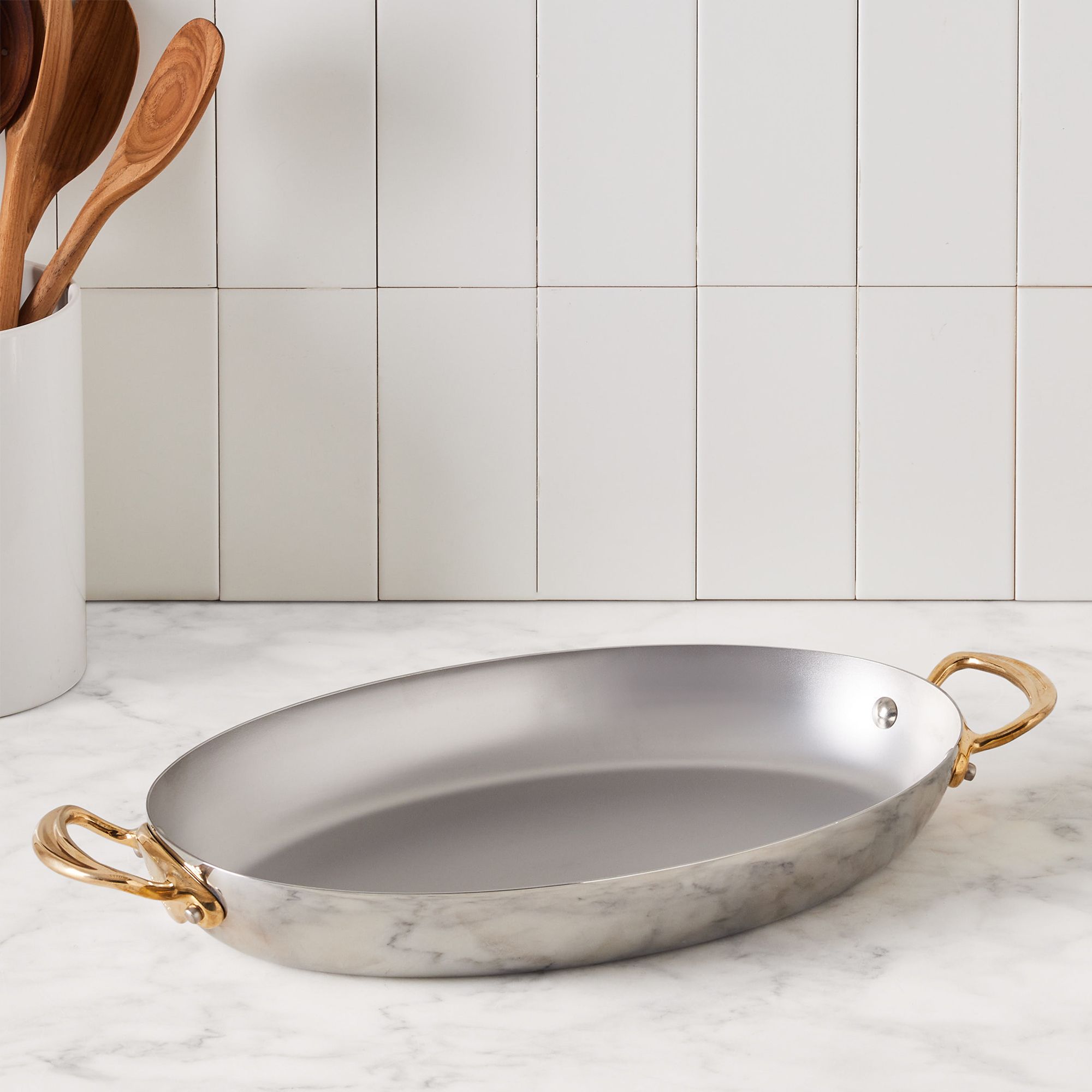 Mauviel M'COOK B Frying Pan With Bronze Handle, 5-Ply Stainless Steel on  Food52