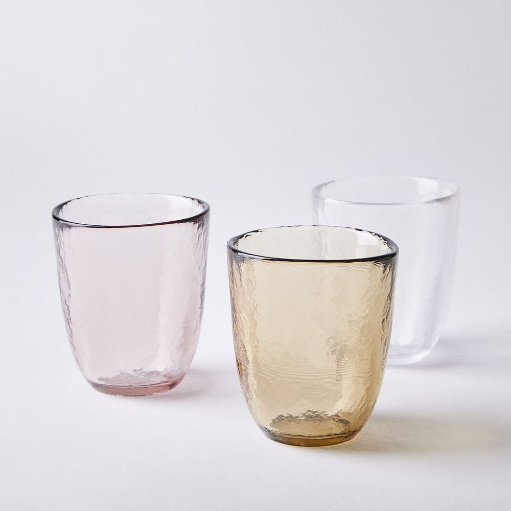 Tognana Multi-Colored Embossed Glass Tumblers - 10.8 oz - Set of 6