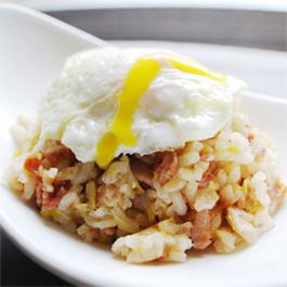 Bacon and egg risotto by Bechelli