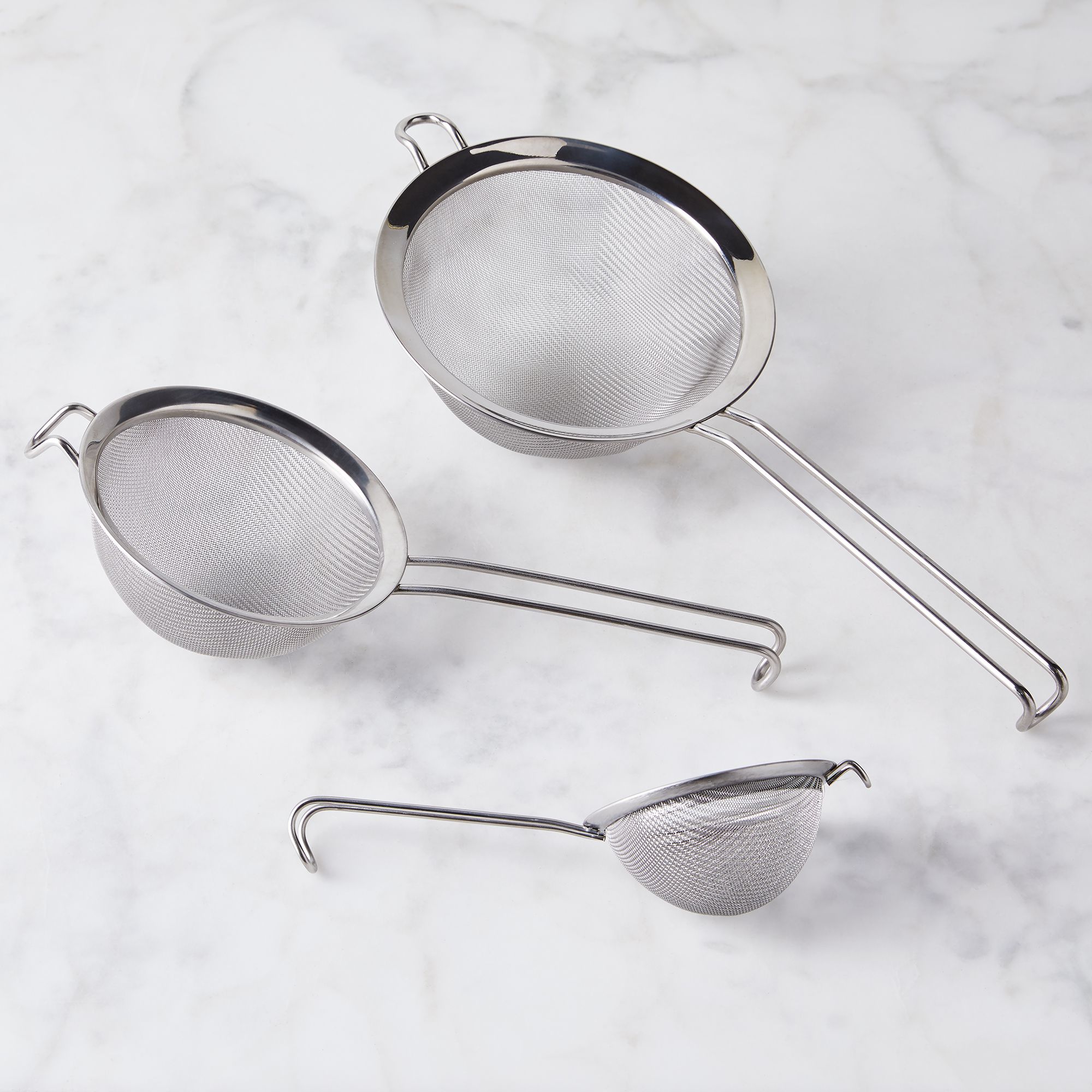 Details about   Fine Mesh Stainless Steel Strainers Premium Quality Set of 3 Food Strainer 