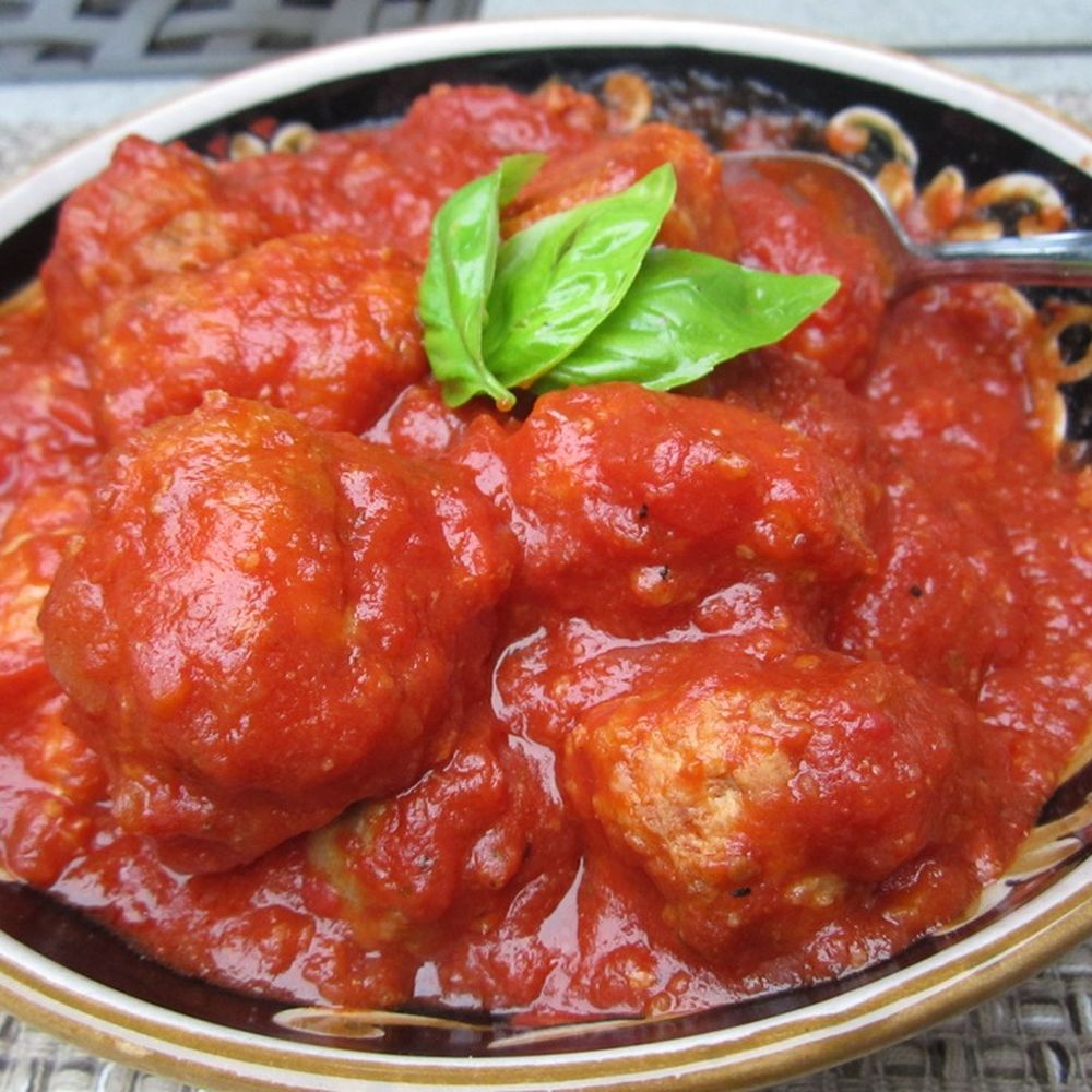 simmered italian sausage and meatballs