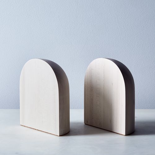 Cofield Handturned Arched Black & Maple Book Ends, 2 Colors, Made 