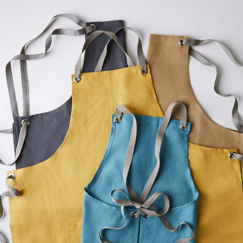 Studiopatró Cross-Back Apron, 100% Linen with Cotton Ties, 1 Size Fits Most  on Food52