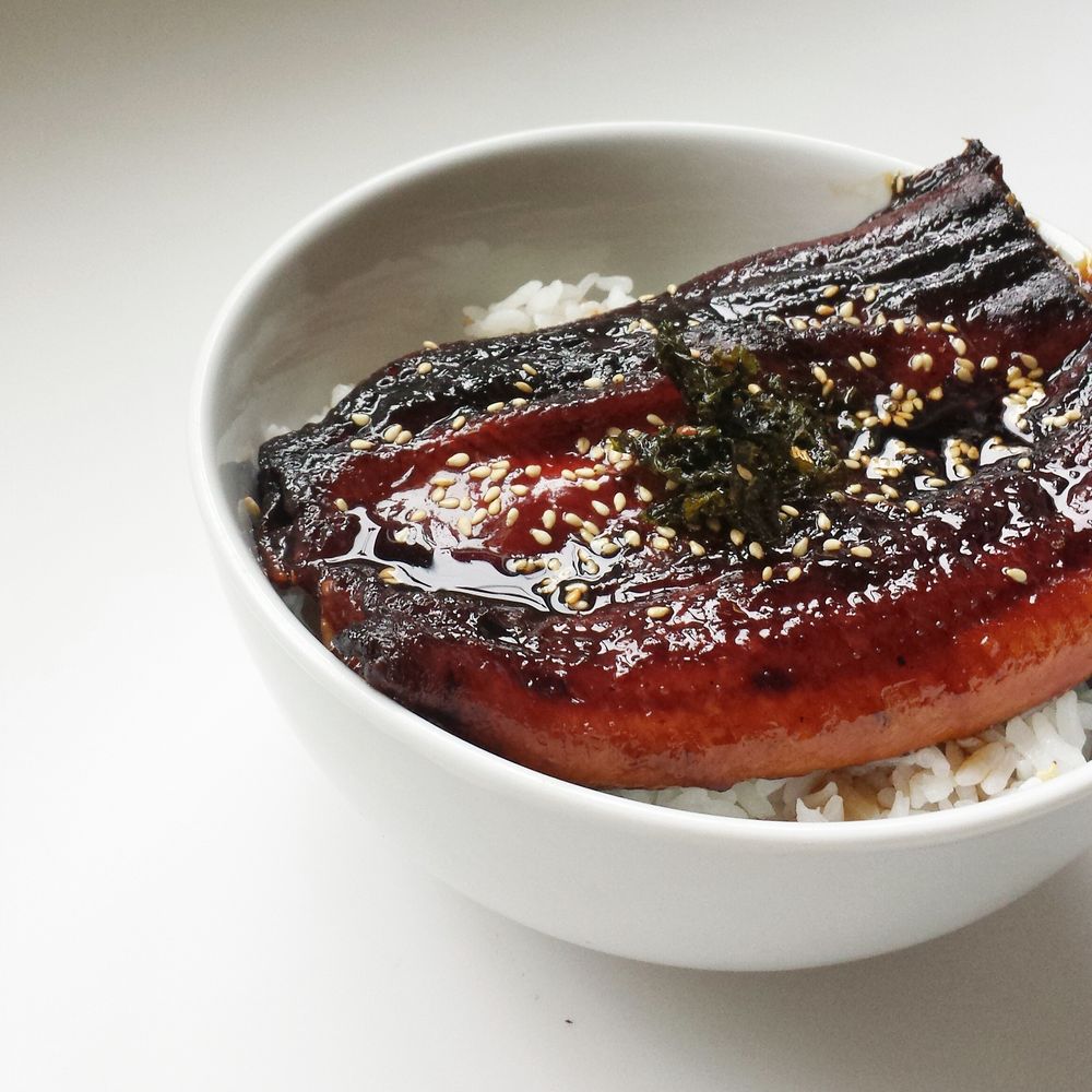 japanese eel rice bowl (鰻丼 - unadon)