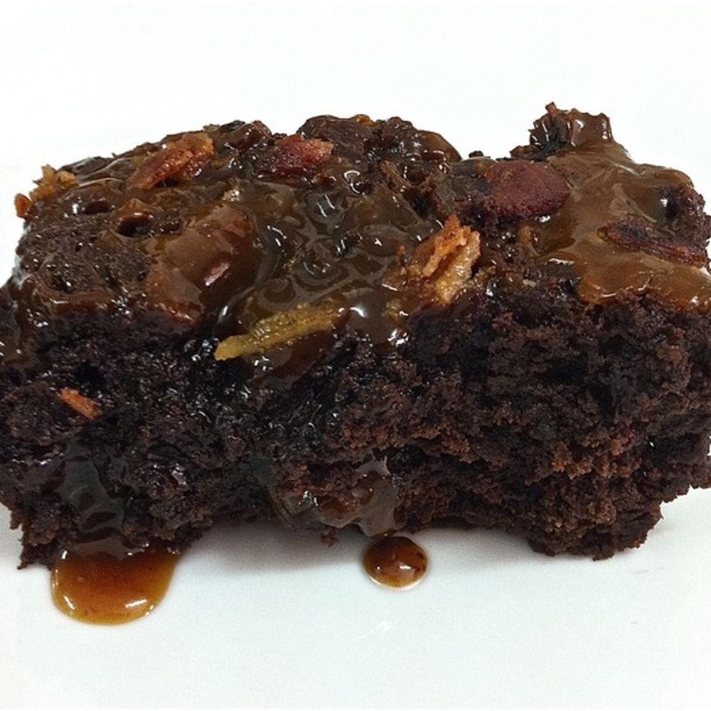 Brownies with bacon caramel