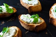 Crostini with Ricotta and Pea Shoots