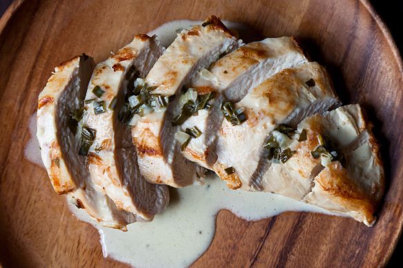 Chicken Breast with Cream of Herb Sauce