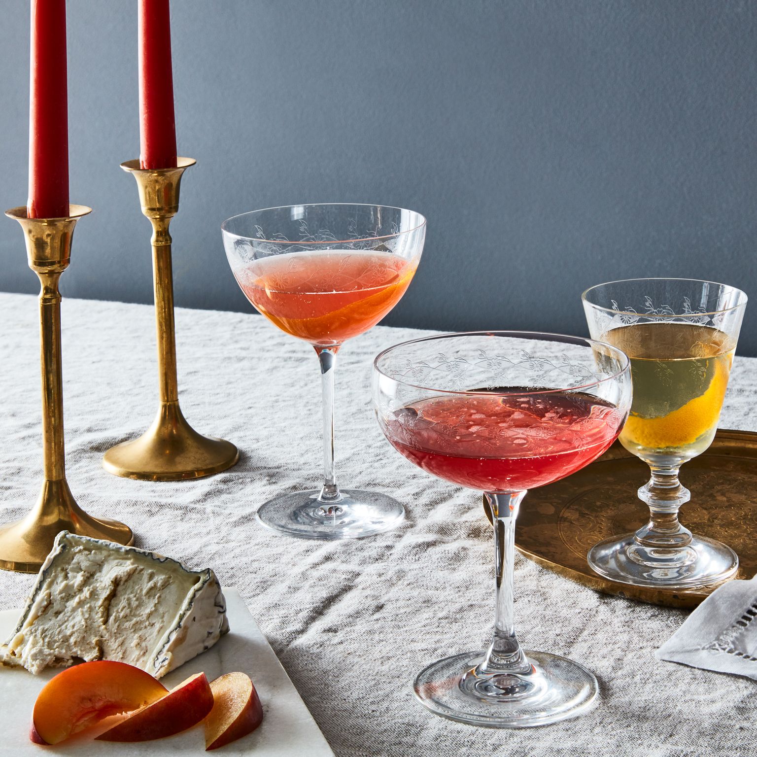 Food52 Antique-Inspired Etched Martini & Cocktail Glasses, 5 Set