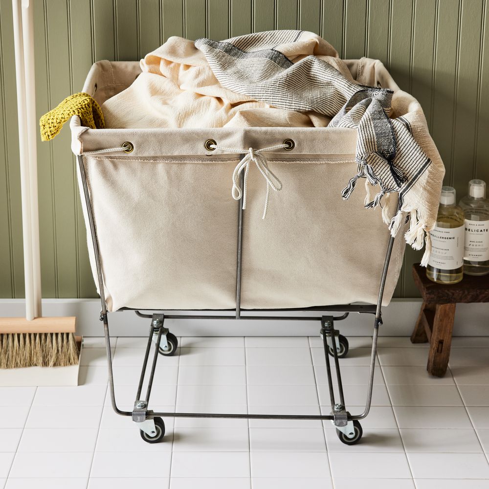 Steele Canvas Basket Corp Elevated Laundry Basket on Wheels, 2 Sizes, 4  Colors on Food52