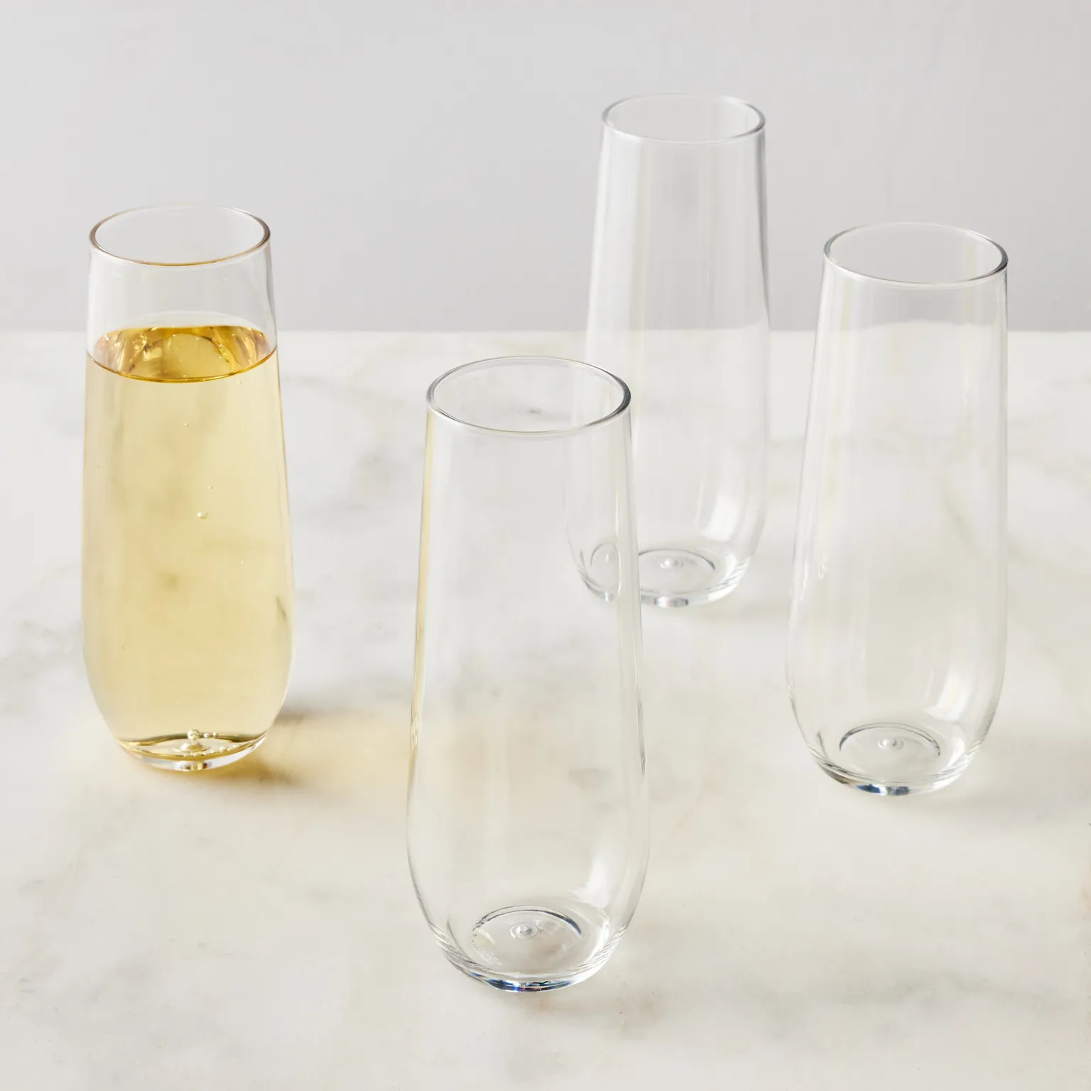 TOSSWARE 9 fl. oz. Reserve Unbreakable Tritan Stemless Champagne Glasses (Set of 4)