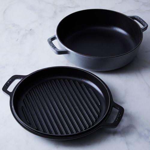 Food52 x Staub Cast-Iron 2-in-1 Grill Pan & Cocotte, 3.4QT