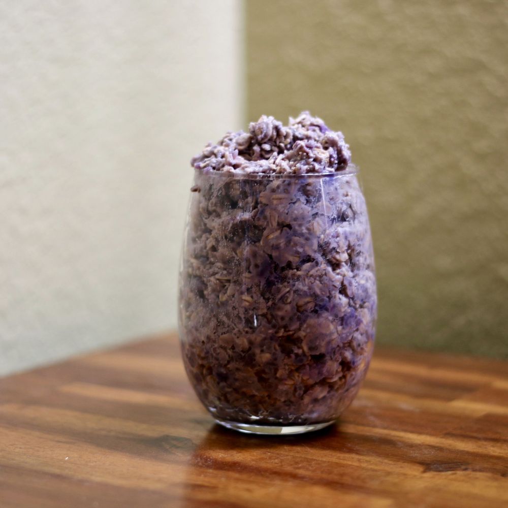 Purple sweet potato overnight oats