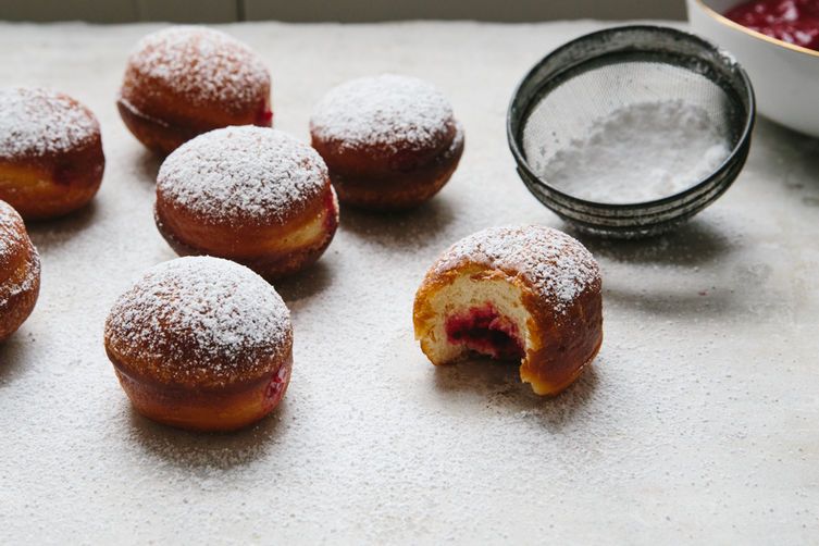 Cranberry Jelly-Filled Doughnuts (Sufganiyot)