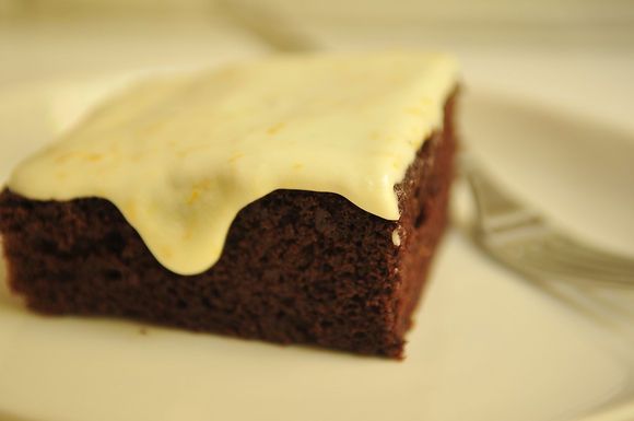 Deep Chocolate Cake with Orange Icing