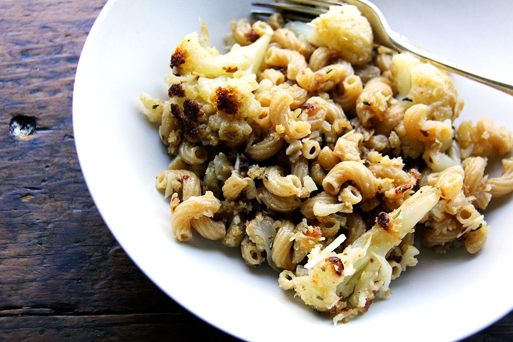 Pasta with Slow-Cooked Cauliflower, Anchovies and Garlic