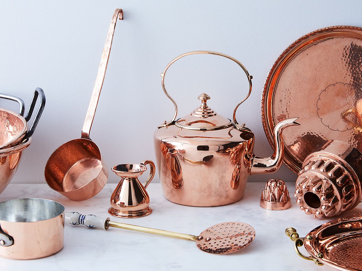 Set of Two Vintage Copper Pans