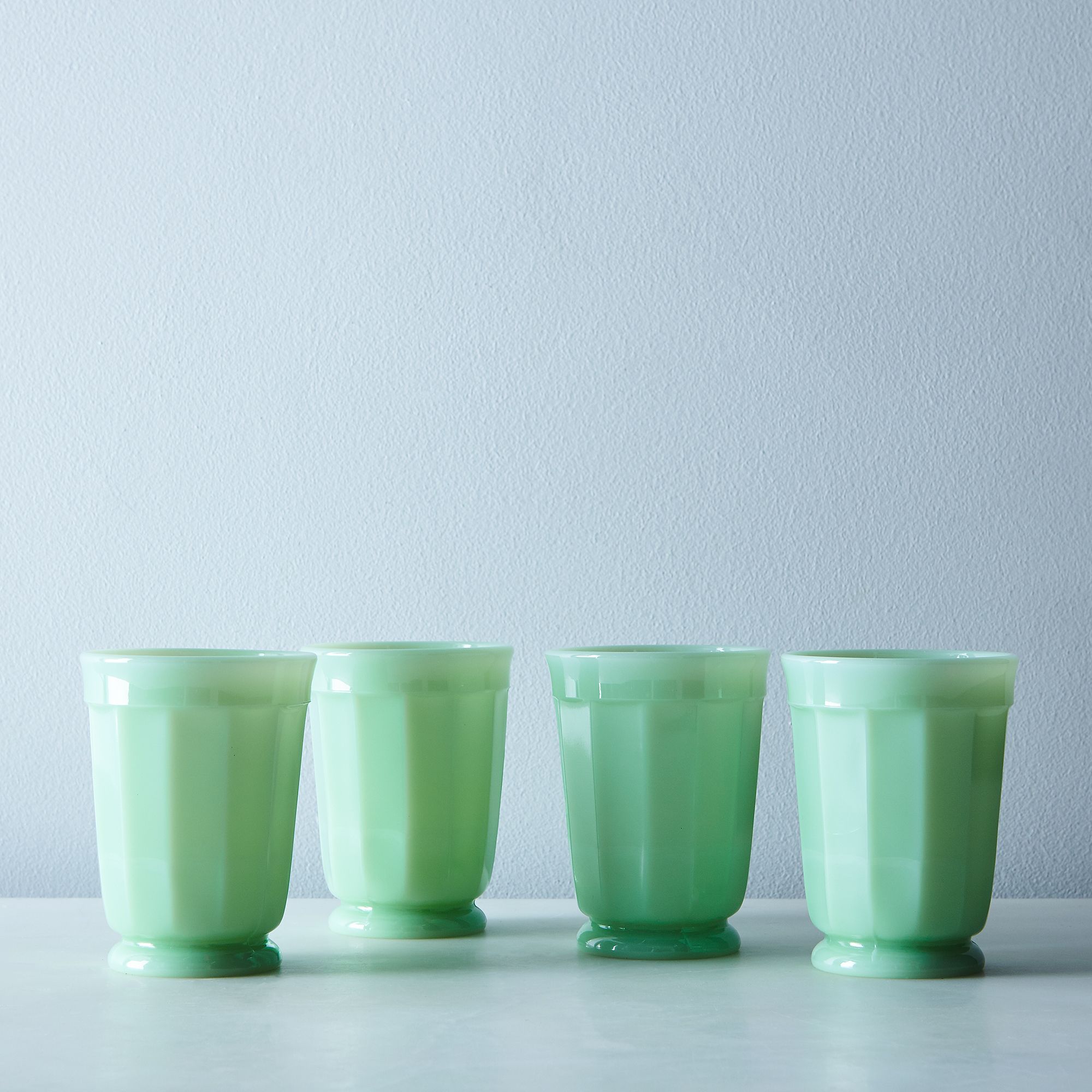 Mosser Glass Faceted Glass Tumblers (Set of 4) - Jadeite