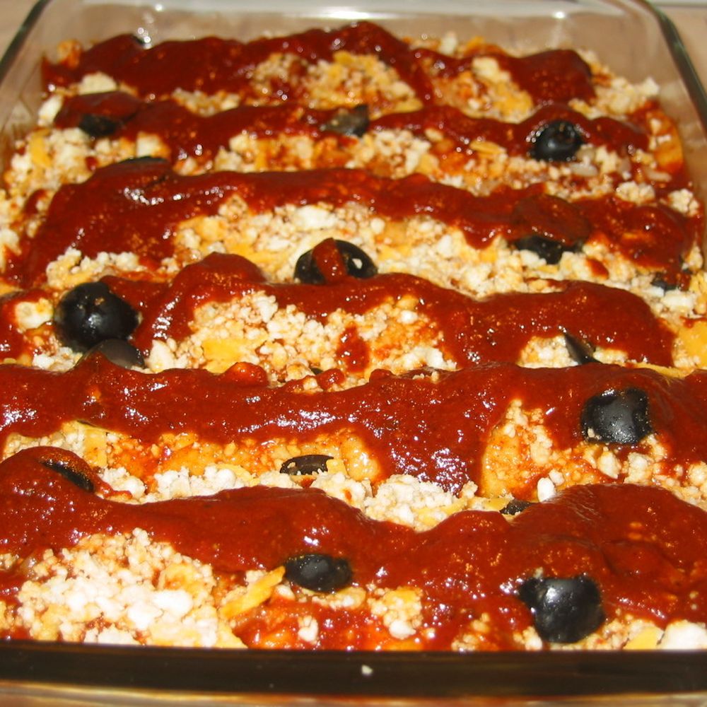 enchiladas, queso cheese & olive