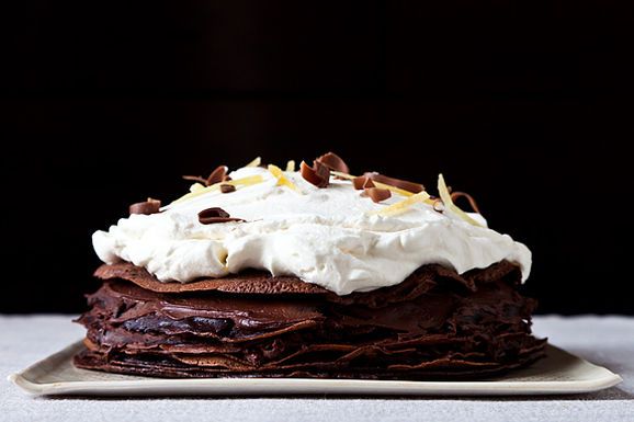 Spicy Chocolate Mousse Crepe Cake