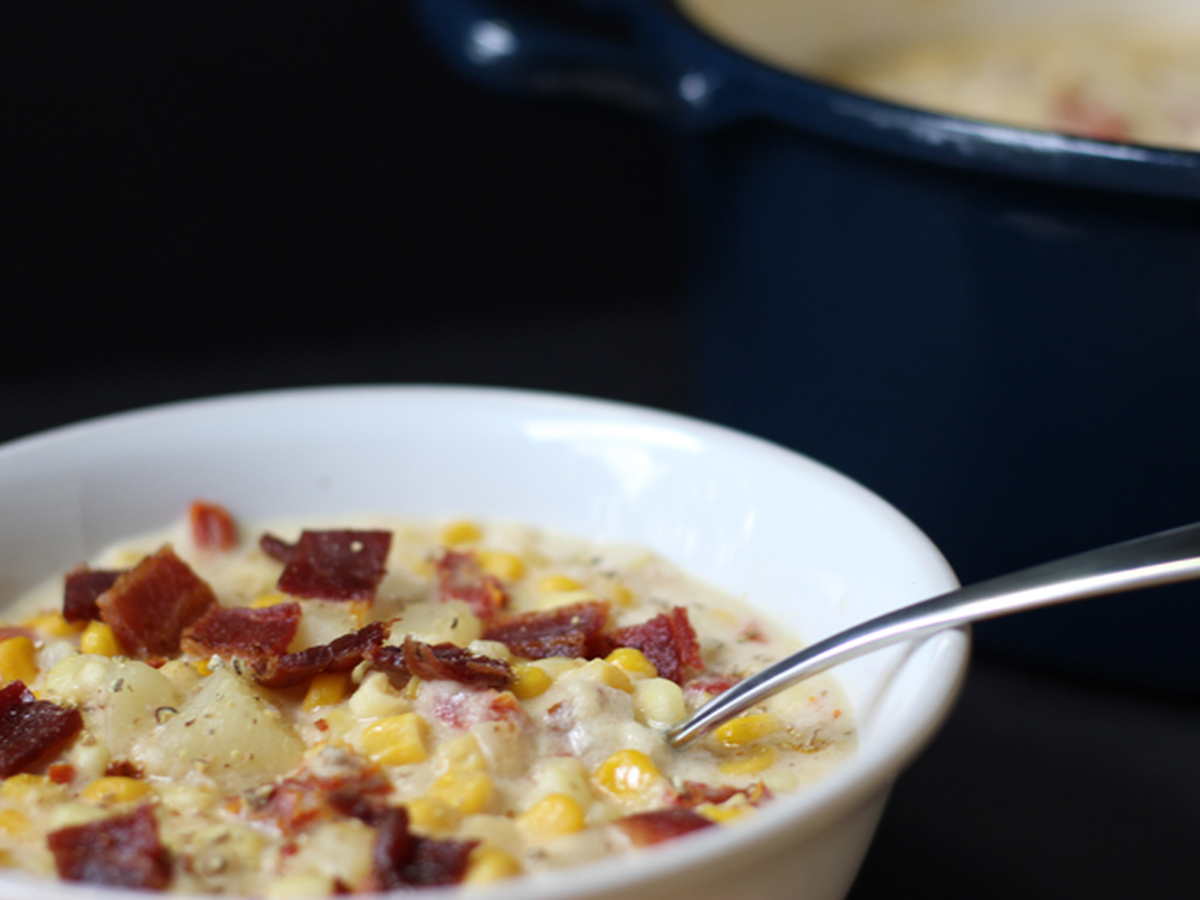 Corn Chowder With Sundried Tomato And Bacon