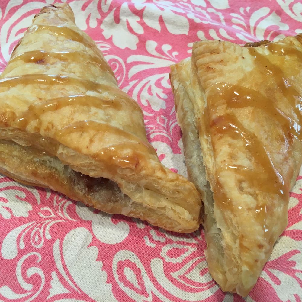 bananas foster turnovers with brown sugar glaze
