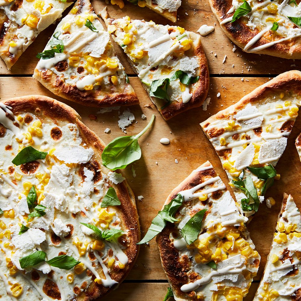 grilled corn & ranch pizzas