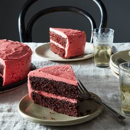 Chocolate Cake with Cranberry Buttercream 