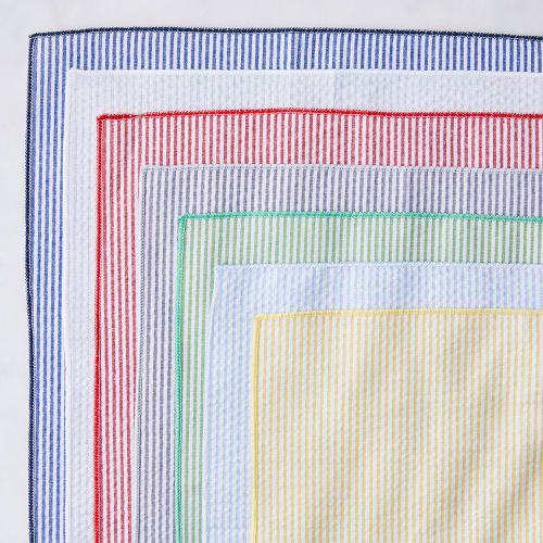 Dot and Army Seersucker Cloth Napkins (Set of 4), Dinner