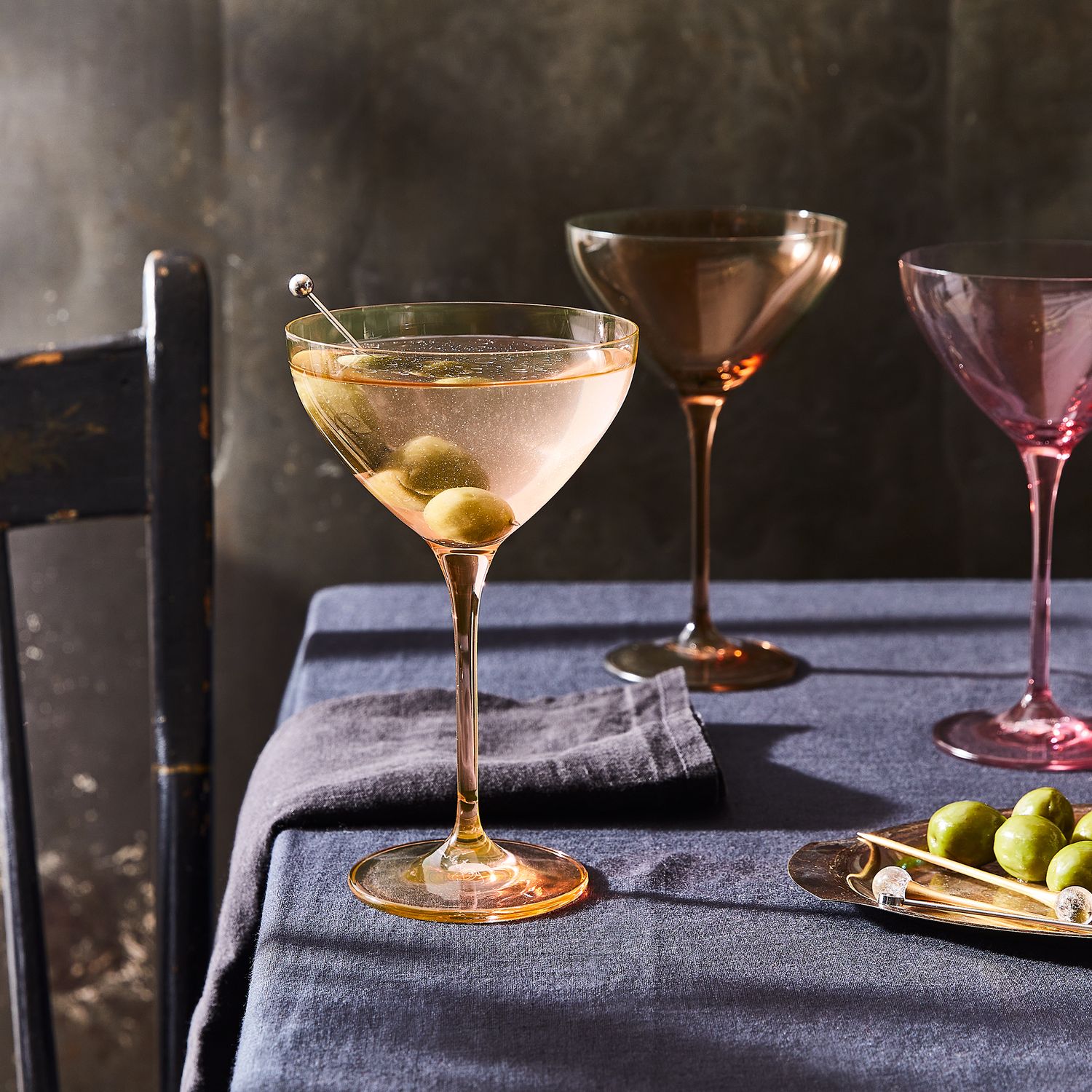 Vintage Funky Blown Martini Glass