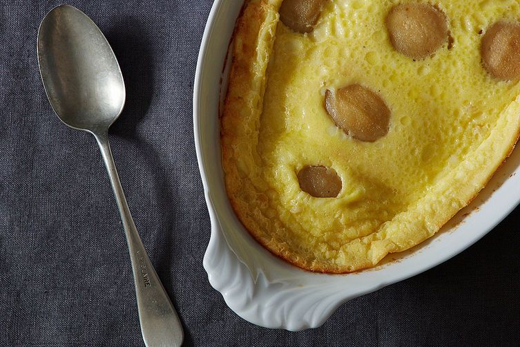 Poached pear clafoutis from Food52