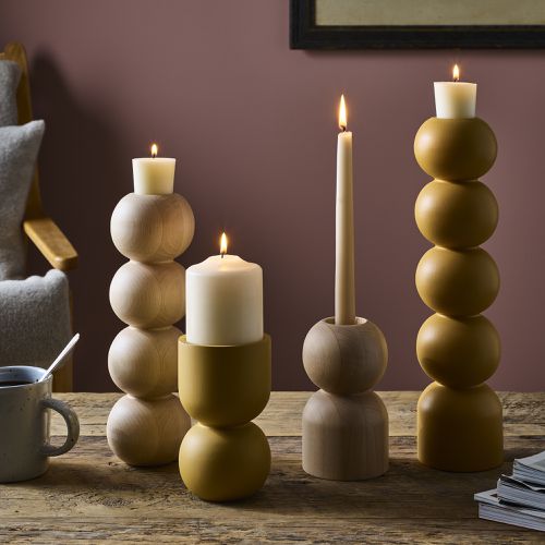 Lemon Lily Handmade Wood Stack Candle Holder, 2-in1 or 3-in-1 on Food52