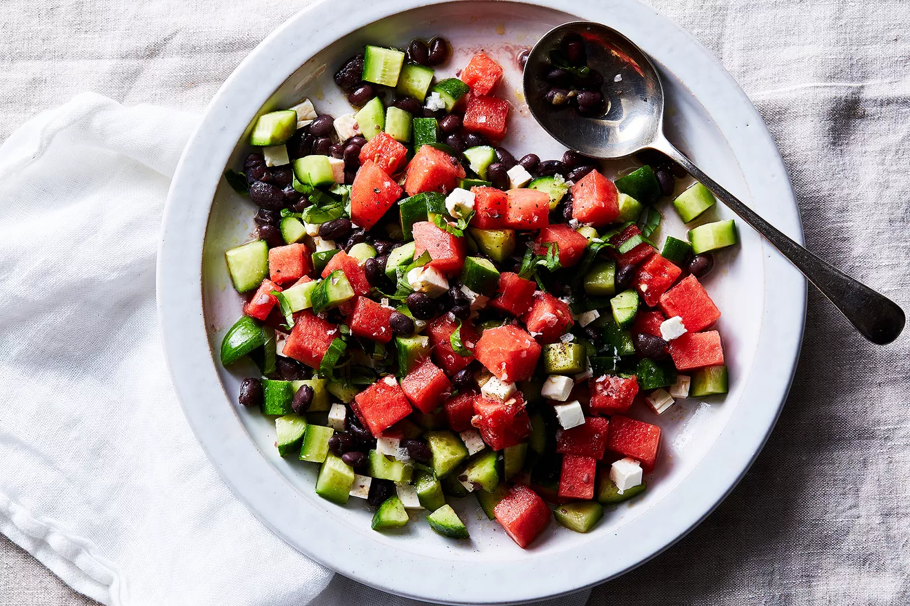 Black Bean With Melon(s) & Feta Salad