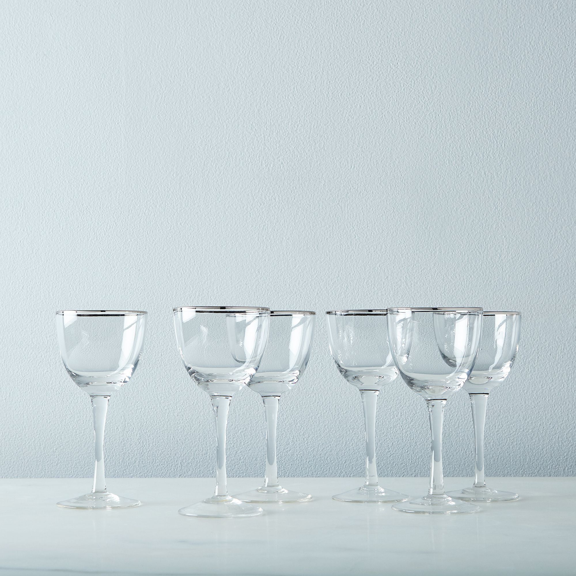 Metallic Rimmed Cocktail Glasses  - Silver Rim