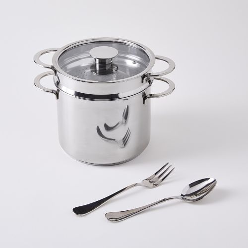 Stainless Steel Clear Soup Pot Single Pot Hot Pot GAS Stove Cooking Pot, Silver