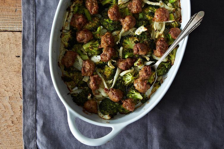Roasted Sausage and Broccoli