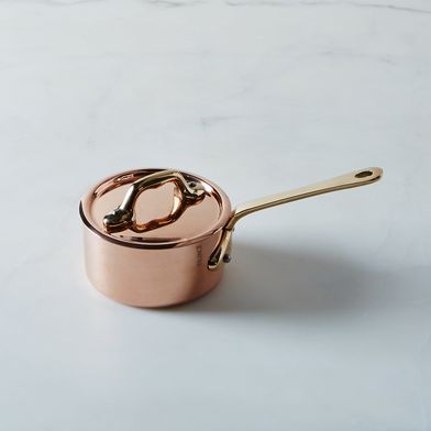 Mauviel M’héritage Copper Mini Saucepan with Lid, 0.4QT