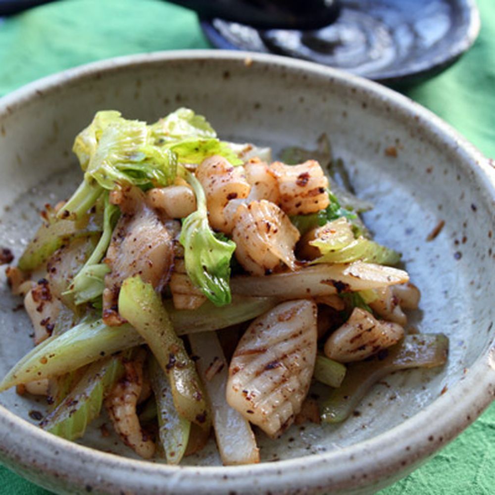 squid and celery stir fry
