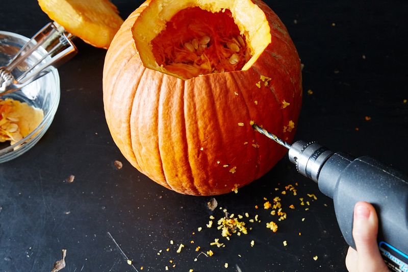 drill the pumpkin