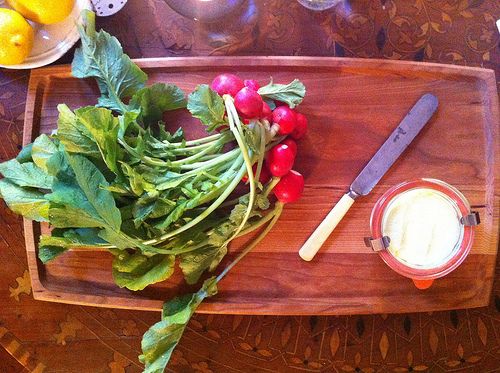 Radishes with homemade butter