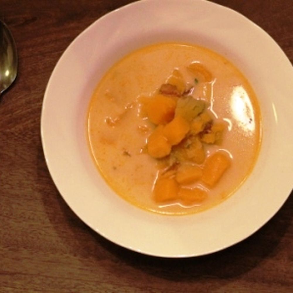 chunky butternut squash and potato soup